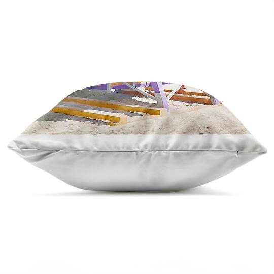 Stupell Industries 18" x 18" Purple Lifeguard Hut Outdoor Print Throw Pillow